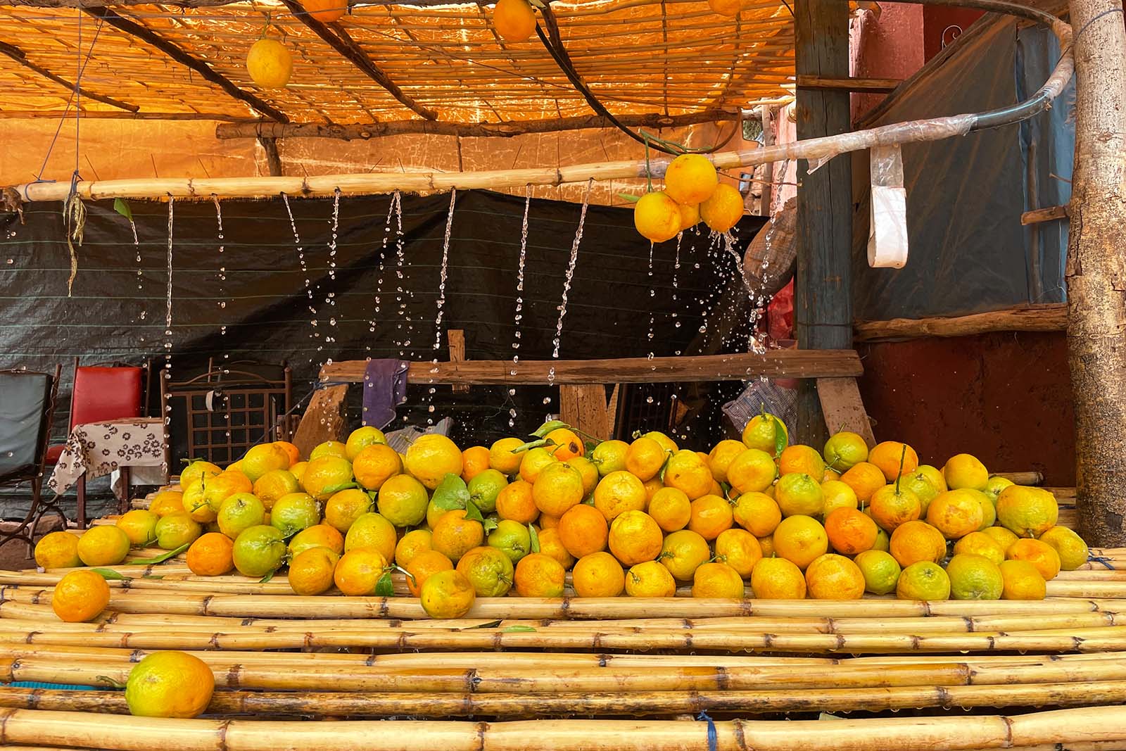 Orangen Verkaufsstand im Ourika Tal Marokko