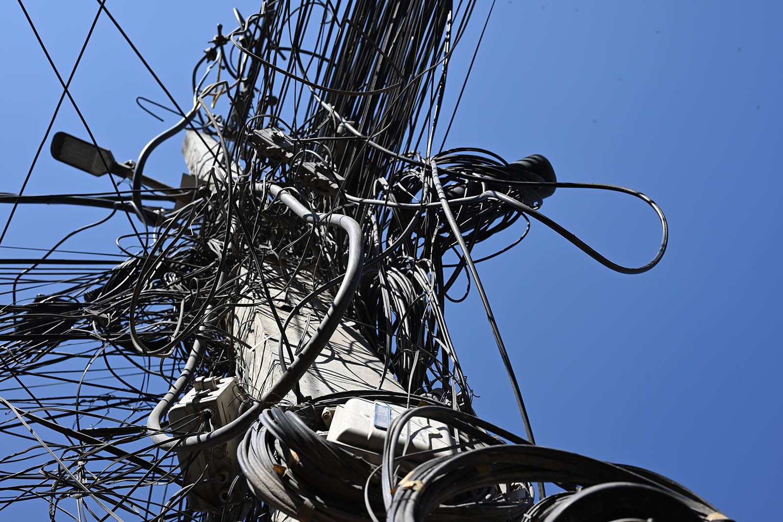 Stromleitung in Thamel Kathmandu Nepal